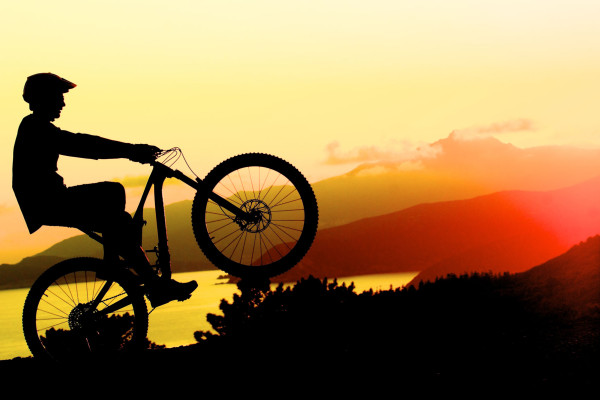Sunset mountain bike elba island